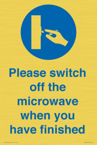 Please switch off the microwave when you have finished